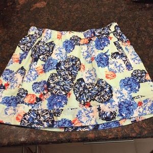 J Crew floral cotton pull on skirt/ fully lined